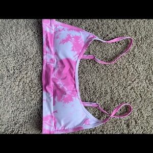 pink tie dye swim top, brand new